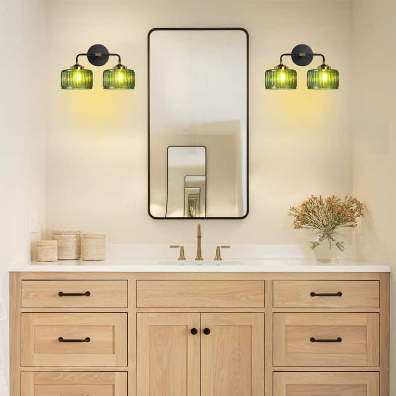 2 Light light fixtures black/Gold/Green vanity lights metal wall mount light