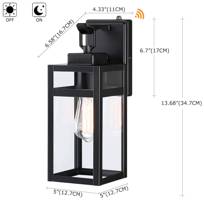 4 Pack Outdoor Wall Light With Sensor - 5"x6.57"x14.06"