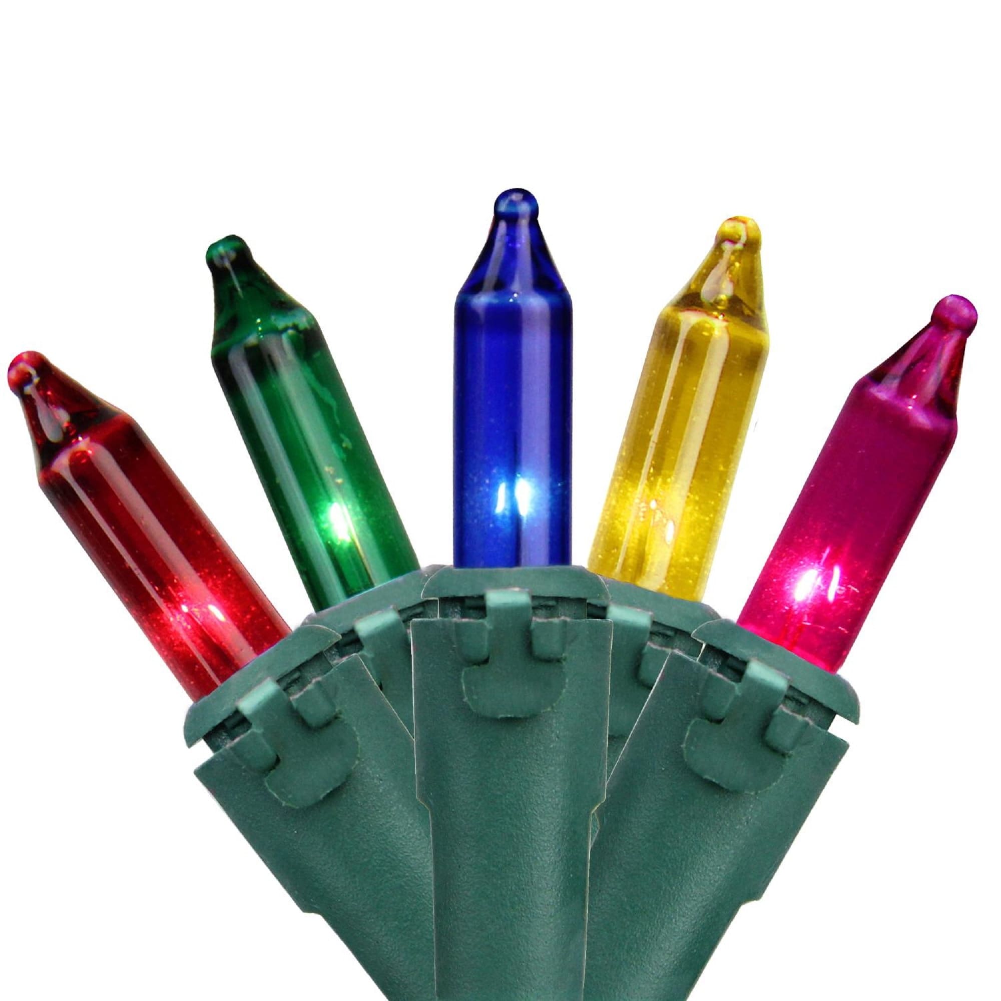 450-Count Multi-Color Mini Christmas Light Set 92ft Green Wire - 92'