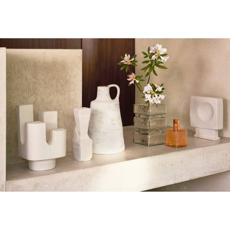 Recycled Glass Cubic Taper Candle Holder - 6.25"