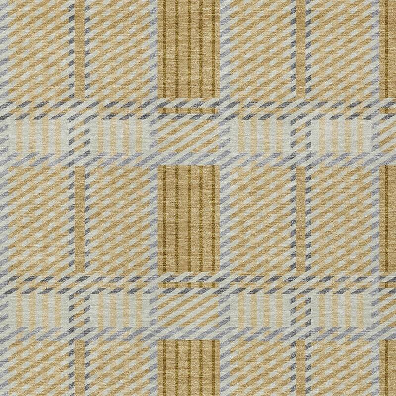 HomeRoots Plaid Transitional Rectangle Outdoor Rug