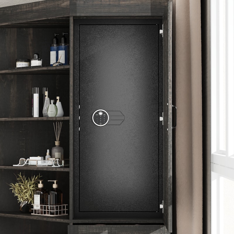 Large Gun Safe with Digital Lock Tall Storage Cabinet with Shelves, Multi-Option Secure Locker and Cupboard