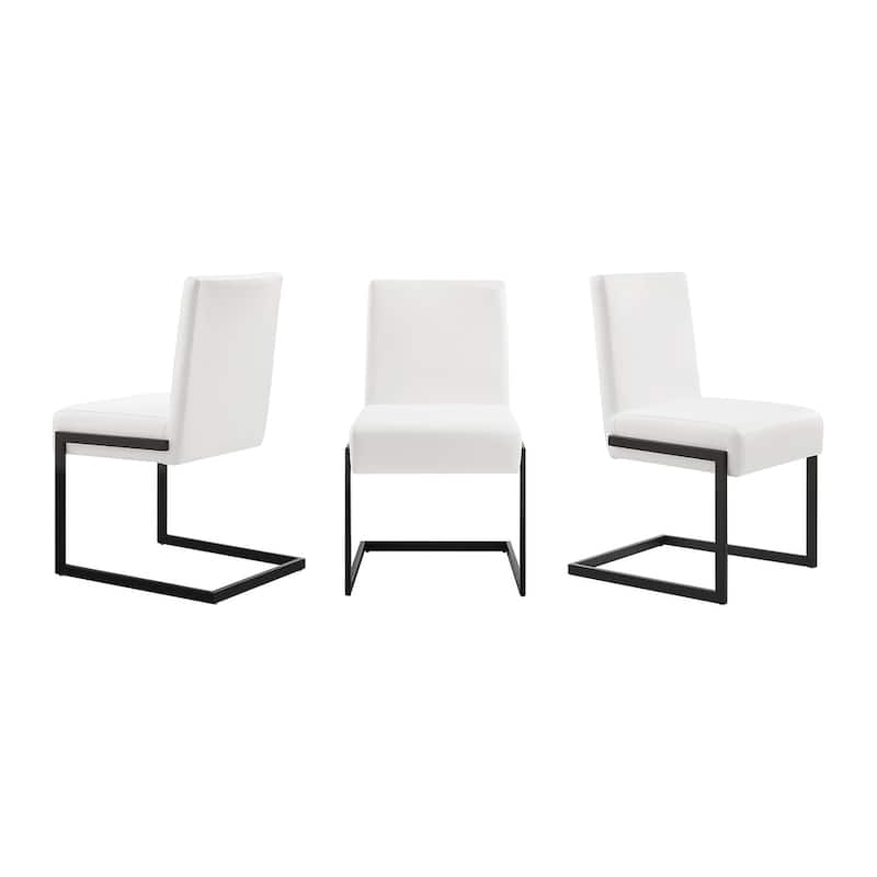 Casabianca Home Fontana Set of 2 Dining Chair in White PU Leather