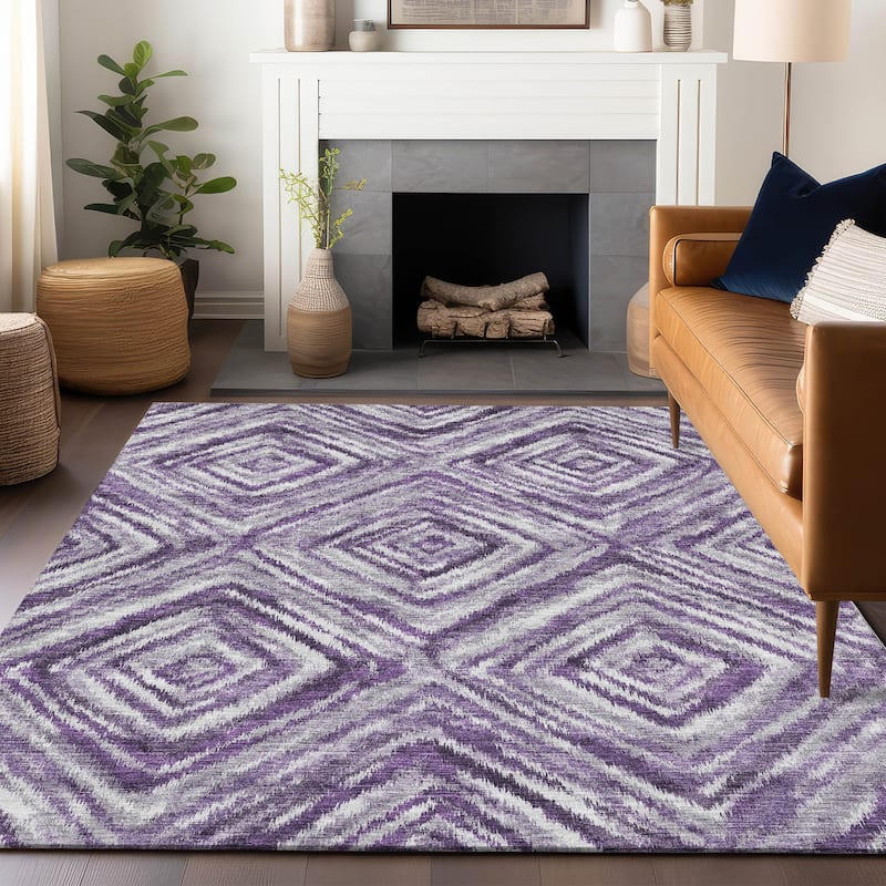 Premium Washable Super Soft Modern Diamond Mayfield Rug