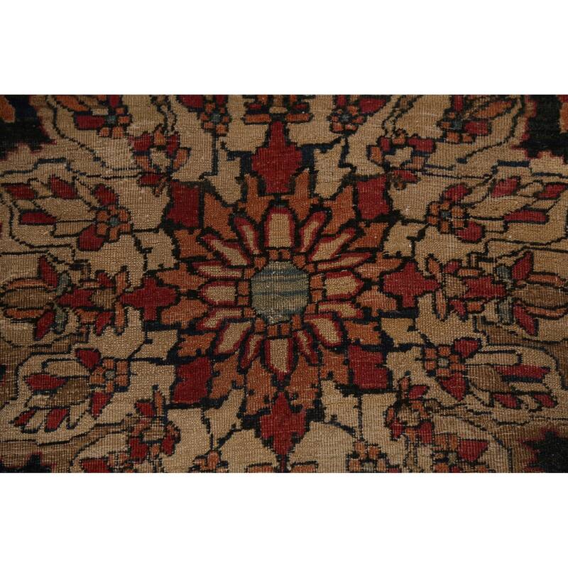 Pre-1900 Antique Kerman Ravar Persian Large Rug Handmade Wool Carpet - 10'5"x 16'1"