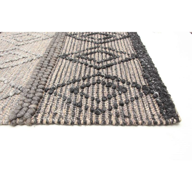 ECARPETGALLERY Braid weave Sienna Brown Wool Rug - 6'1 x 8'11