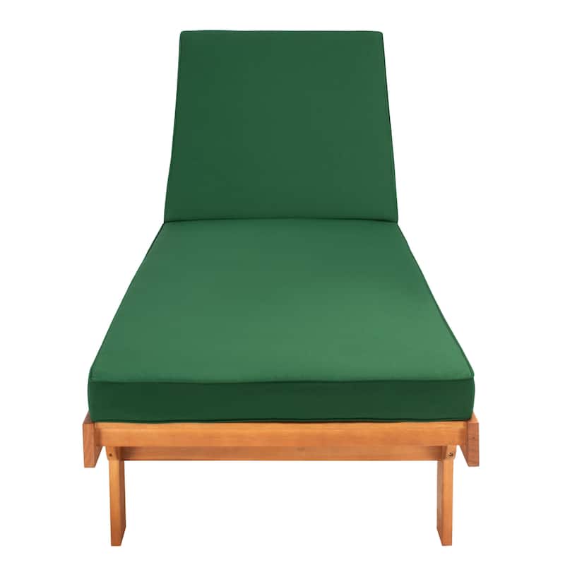 SAFAVIEH Outdoor Aubrie Adjustable Chaise Lounge Chair with Wheel.