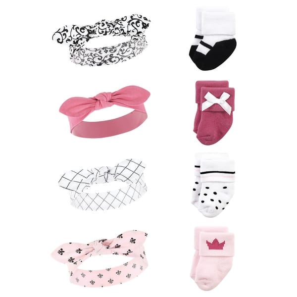 slide 1 of 1, Hudson Baby Infant Girls Headband and Socks Set, Princess, 0-9 Months - Princess 8-Piece Princess 8-Piece - 0-9 Months