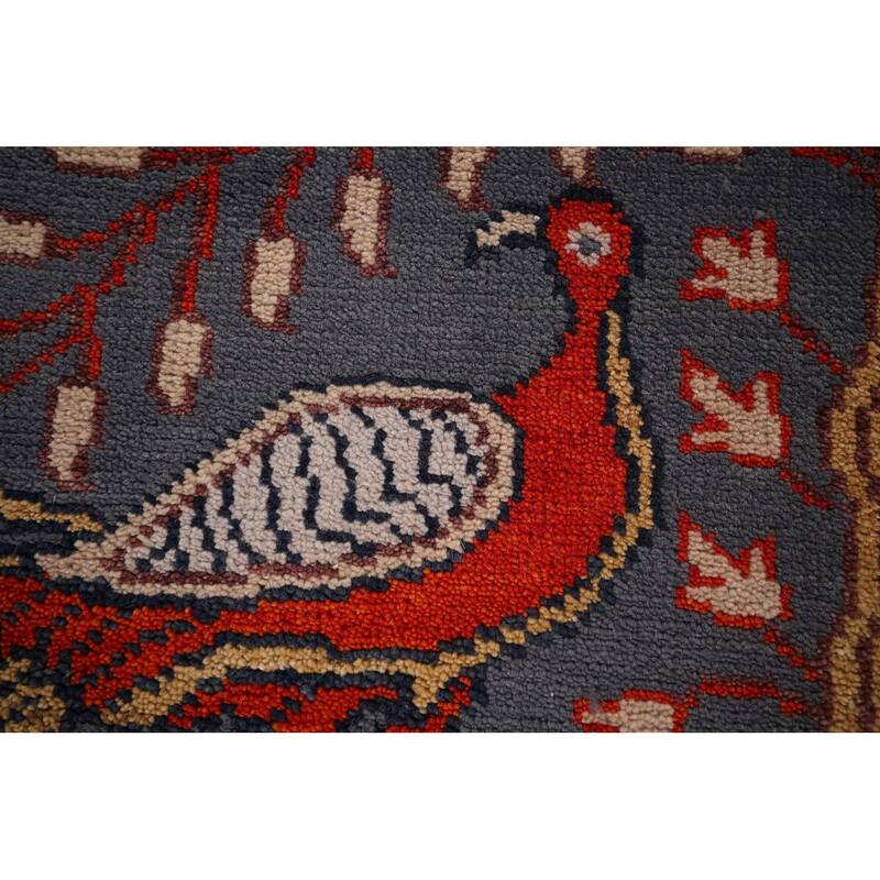 Animals Design Ziegler Indian Runner Rug Hand-Knotted Wool Carpet - 2'5"x 8'0"