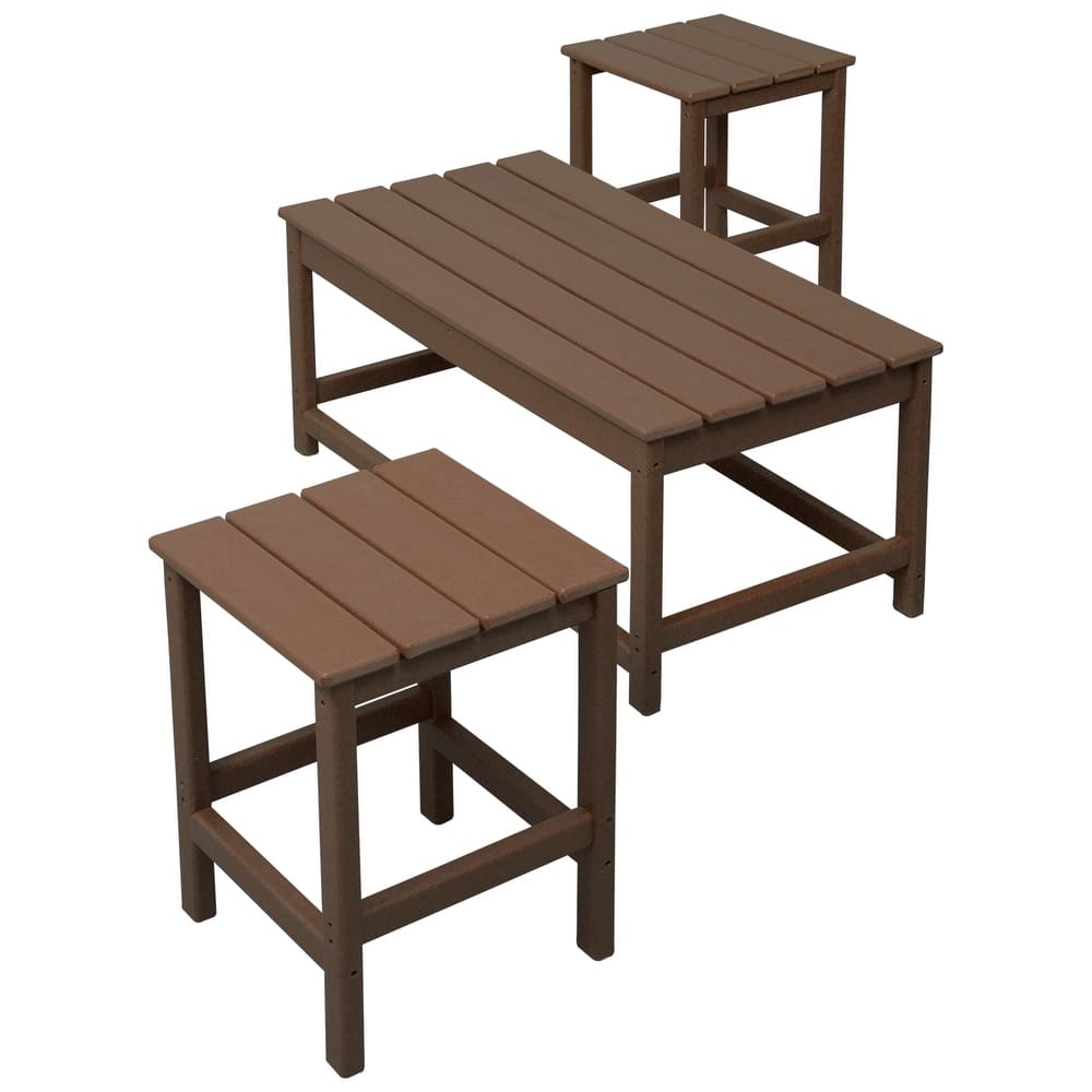 Laguna Hdpe All Weather Outdoor Patio Coffee And Side Tables (3-Piece Set)