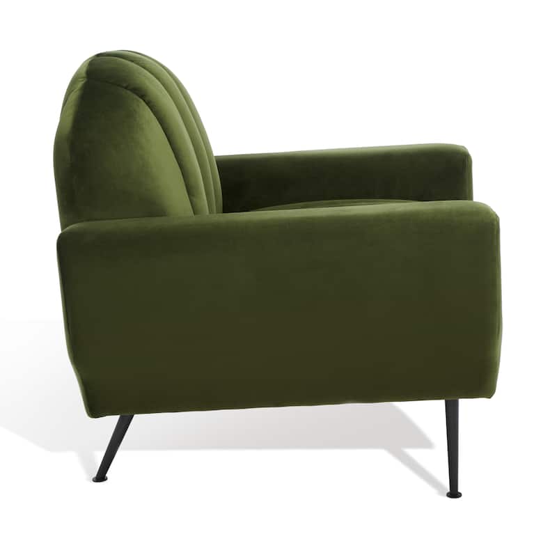 SAFAVIEH Couture Sassa Channel Tufted Accent Chair - 33" W x 34" D x 32" H - 33Wx34Dx32H