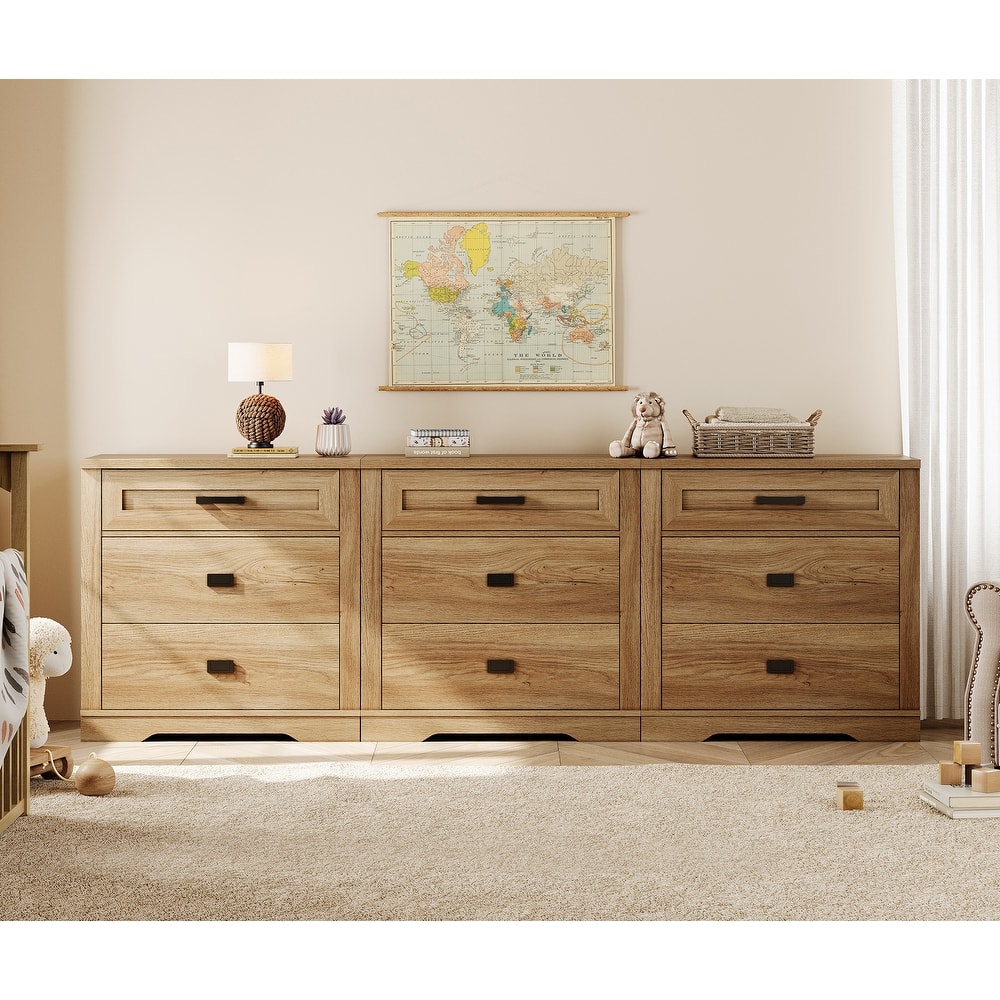 WAMPAT Mid Century Modern Dresser, 31.9" Tall Storage Cabinet with Drawers