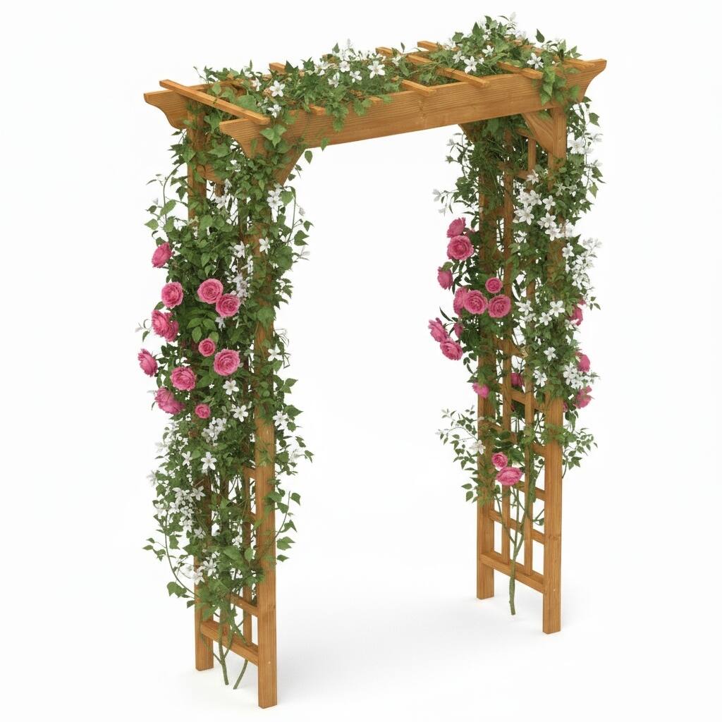GDF Studio - Outdoor Wooden Wedding Arbor Trellis Arch for Garden and Ceremony Decor