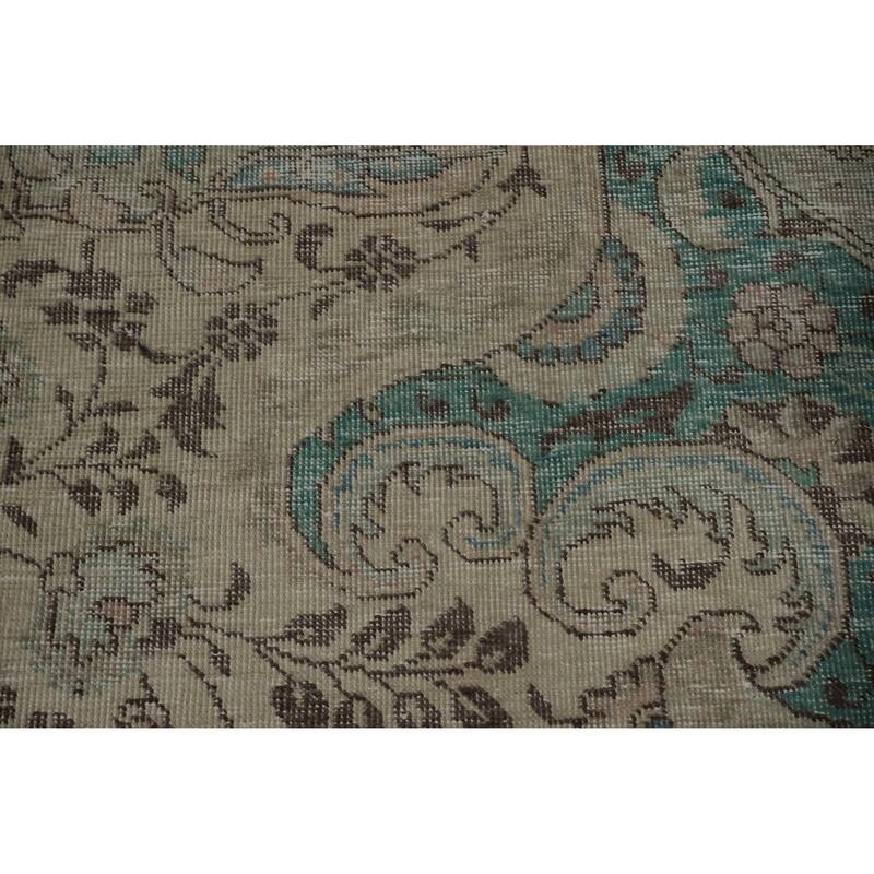 Hand Knotted Oriental 100% Wool Carpet Traditional Floral Beige & Ivories Kashmar Area Rug - 12' 0'' X 9' 7''