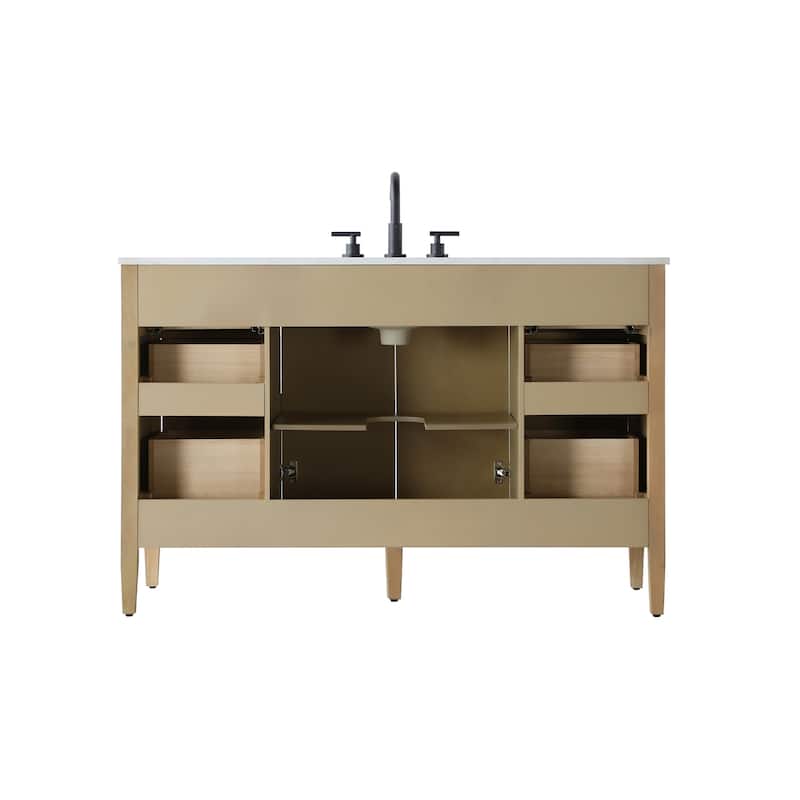 Elegant Lighting VF29654 Blakely 54" Free Standing Single Basin Vanity