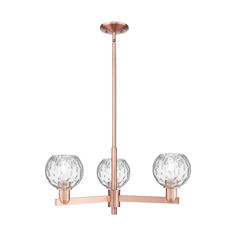 Innovations Lighting Endless Possibilities Arcadia - Athens Water Glass - 3 Light 28" Stem Hung Chandelier - Antique Copper