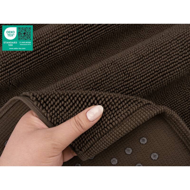 American Soft Linen 100% Cotton Bath Mat Rugs, 17x24 inches Slip Resistant Bottom Base Bath Mats for Bathroom