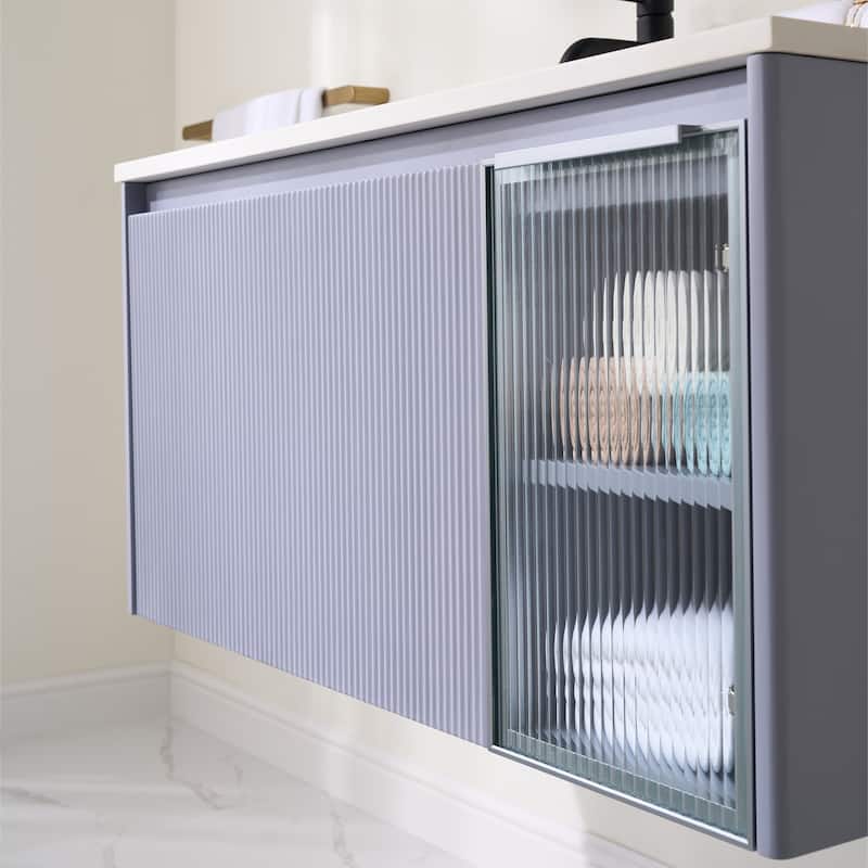 20'' H Modern Wall-Mount Bathroom Vanity With White Quartz Top and Single Sink