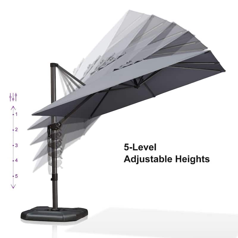 PURPLE LEAF 9 ft 360 Degree Rotation Patio Umbrella With Base