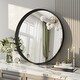 preview thumbnail 12 of 61, Round Tempered Glass and Metal Framed French Cleat Mounted Wall Bathroom / Vanity Mirror
