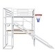 preview thumbnail 7 of 10, Full Size Loft Bed w/Desk,Wardrobe,Basketball Hoop,Slide,Staircase