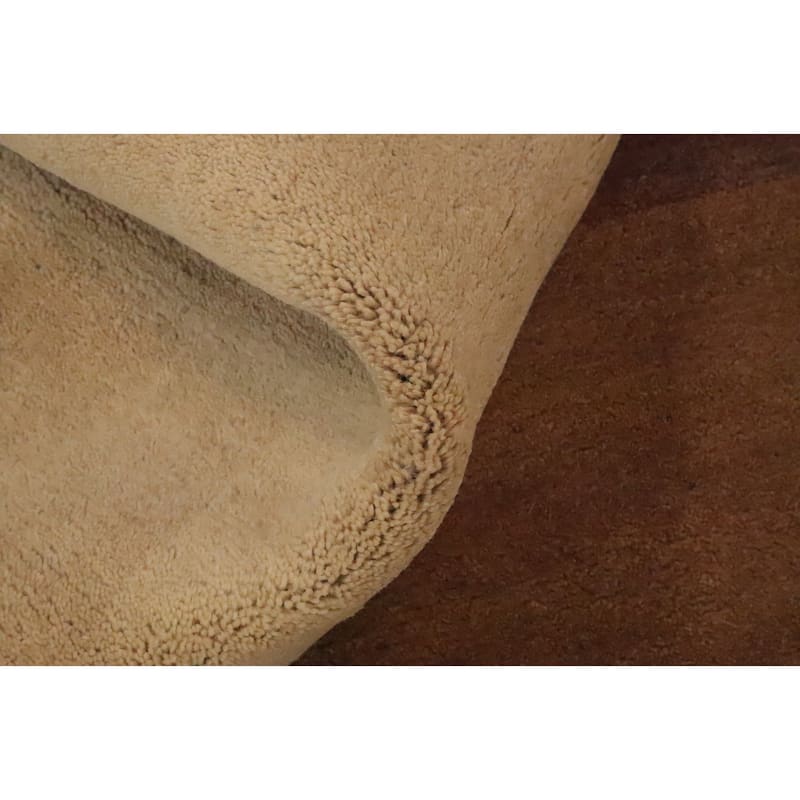 Hand Knotted Oriental 100% Wool Carpet Modern Geometric Beige & Ivories Gabbeh Area Rug - 7' 9'' X 5' 5''