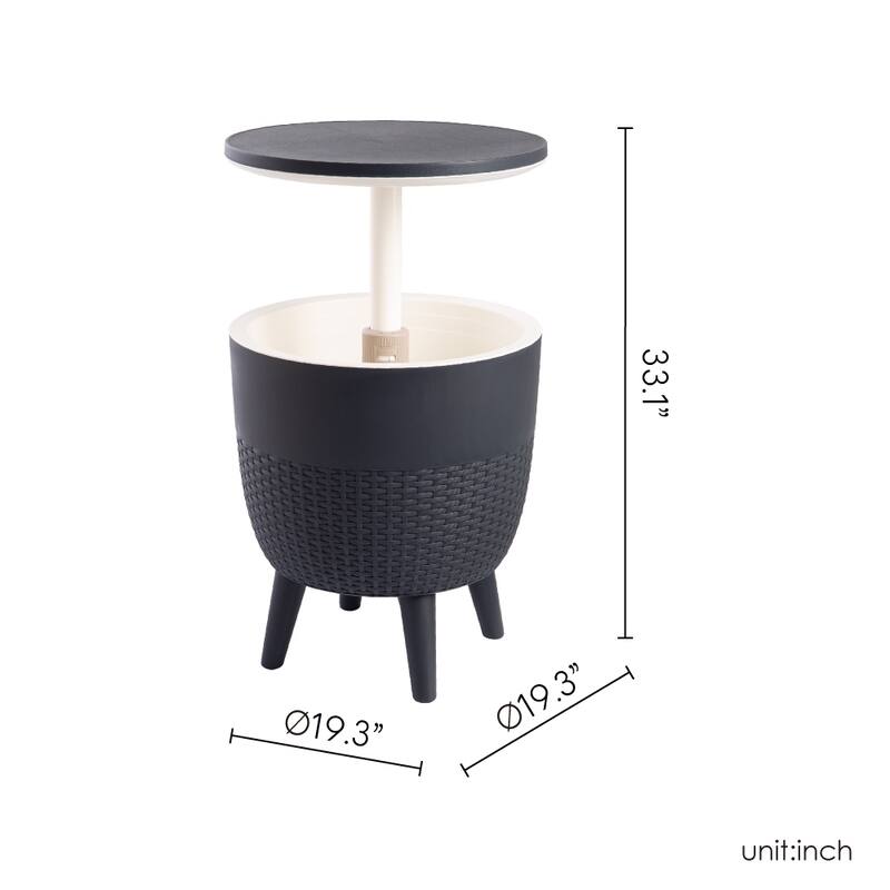 Lagoon Cancun Resin All Weather 2-In-1 Side Table and Cooler