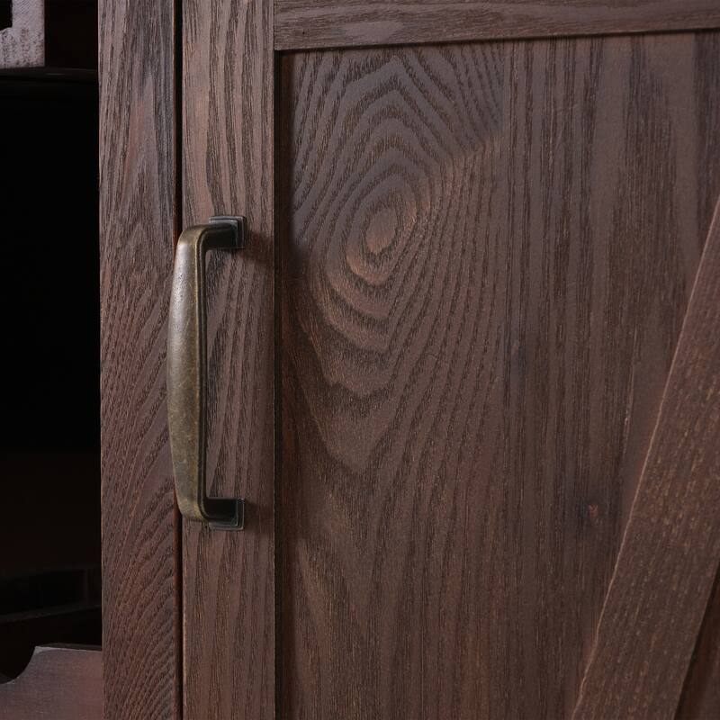 Christopher Knight Home - Barrington Rustic Bar Table Cabinet with Open Upper Shelf, Wine Rack & Glass Storage, Functional Use