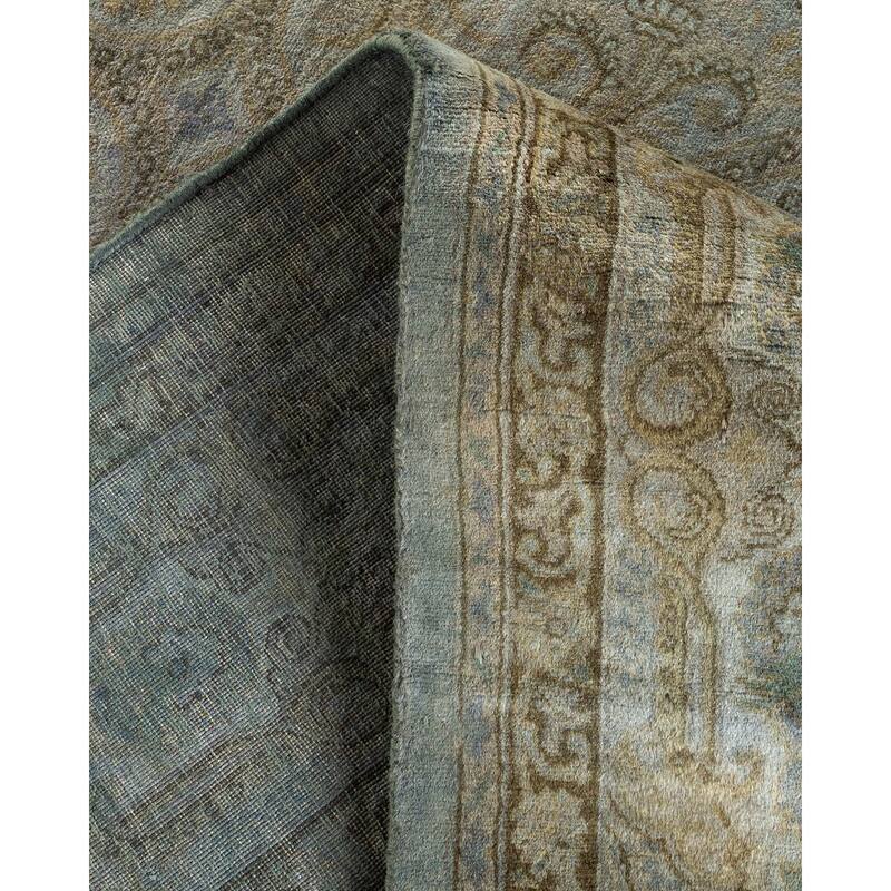 Overton Hand Knotted Wool Vintage Inspired Modern Contemporary Overdyed Gray Area Rug - 6' 1" x 9' 0"