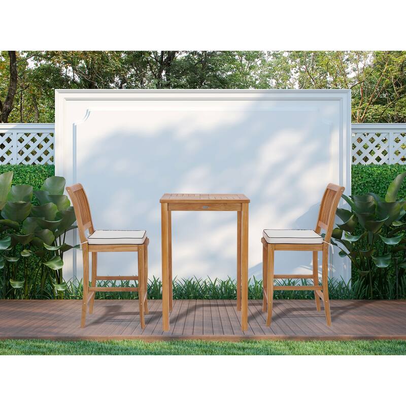 Chic Teak Castle Teak Wood Outdoor/ Indoor Bar Stool Chair