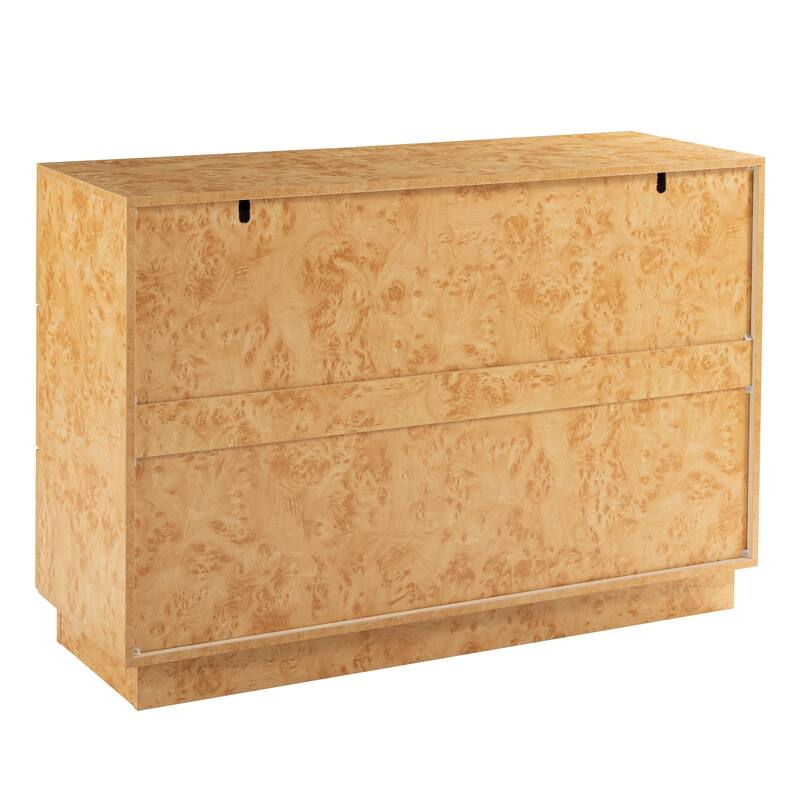COZAYH Farmhouse Burl Wood Nightstand, Modern Dresser with Storage