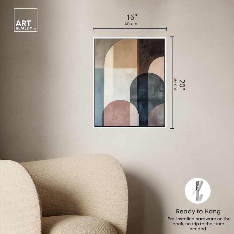Art Remedy Lost In Transformation Framed Abstract Shapes 1 Piece Canvas Wall Art