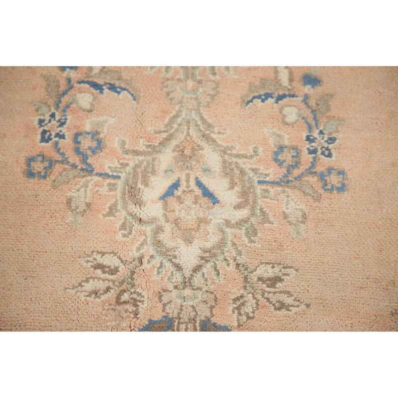 Hand Knotted Oriental 100% Wool Carpet Traditional Floral Peach Hamedan Area Rug - 11' 0'' X 7' 10''