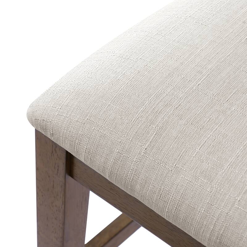 Christopher Knight Home - French Country Wood & Rattan Counter Stools with Upholstered Seat - Set of 2