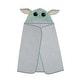 preview thumbnail 3 of 3, Lambs & Ivy Star Wars The Child/Baby Yoda/Grogu Gray Hooded Baby Bath Towel