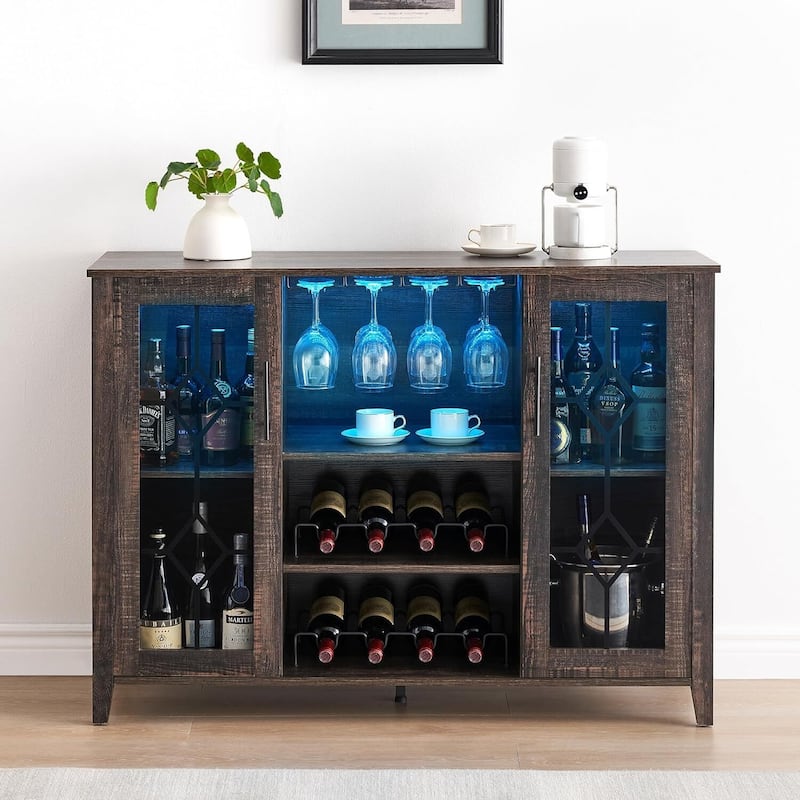 GAOMON Wine Bar Cabinet - Black