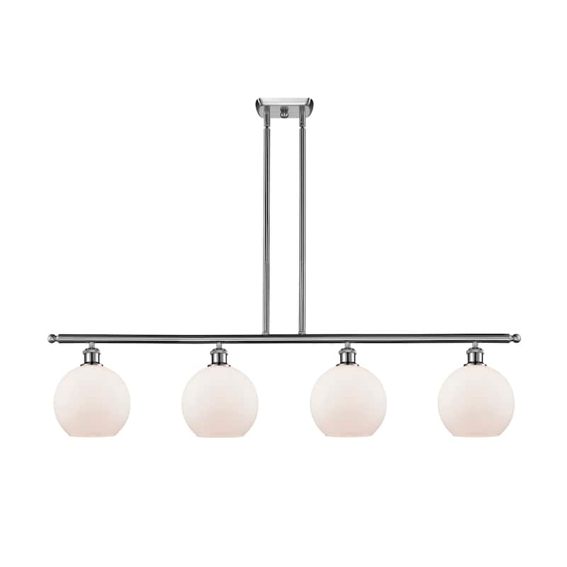 Innovations Lighting 516-4I-10-48 Athens Linear Athens 4 Light 48" - Brushed Satin Nickel / Matte White