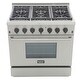 preview thumbnail 16 of 26, KUCHT Professional 36 in. 5.2 cu. ft. Natural Gas Range with Sealed Burners and Convection Oven in Stainless Steel