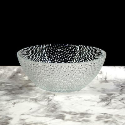 Glass Bowls with Pebble Pattern Perfect for Casual Meals or Festive Gatherings
