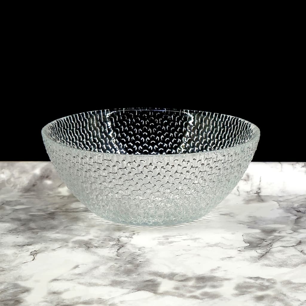Glass Bowls with Pebble Pattern Perfect for Casual Meals or Festive Gatherings