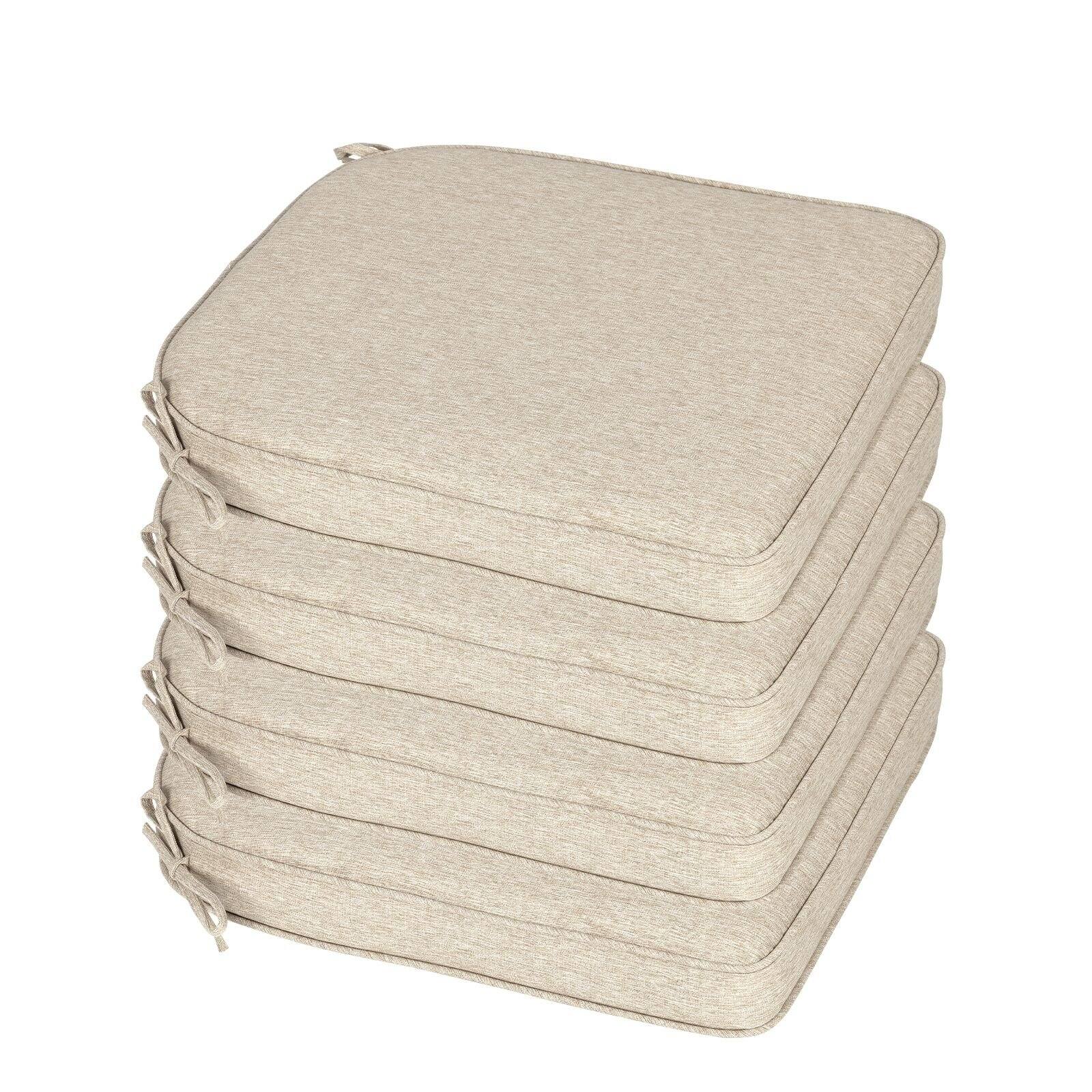 Aoodor Outdoor Dining Chair Cushions Set of 4, Waterproof Patio Furniture Seat Cushions, 18 x 19 inch - 18"x19"