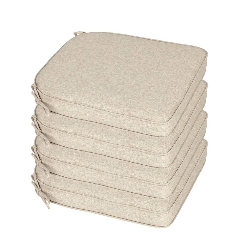Aoodor Outdoor Dining Chair Cushions Set of 4, Waterproof Patio Furniture Seat Cushions, 18 x 19 inch - 18"x19" - Brown