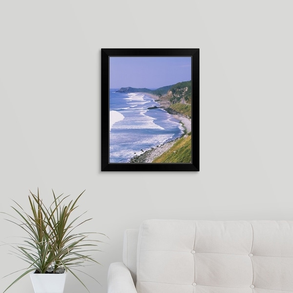"Highway along the coast, Mexico" Black Framed Print