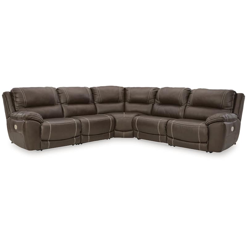 Signature Design by Ashley Dunleith Brown 5-Piece Power Reclining Sectional - 123"W x 123"D x 43"H