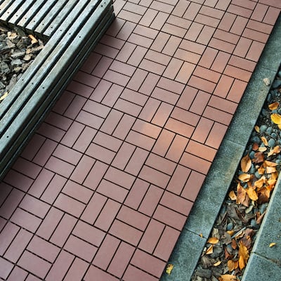 Plastic Interlocking Deck Tiles,44 Pack Patio Deck Tiles,12"x12" Square Waterproof Outdoor All Weather Use, Patio Decking Tiles