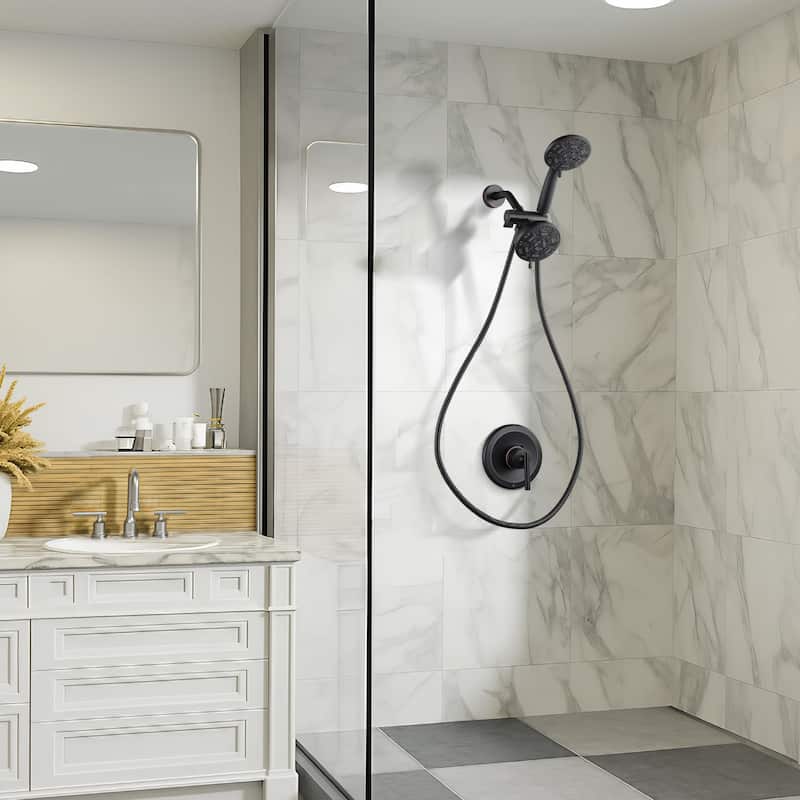 WOWOW Single-Handle 7-Spray Dual Shower Head Shower Faucet