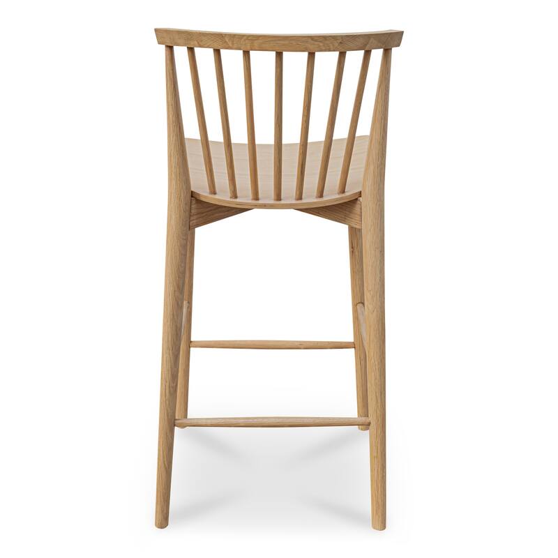 NADAAL STUDIOS Briar Counter Stool, Solid Walnut Frame, Natural Walnut