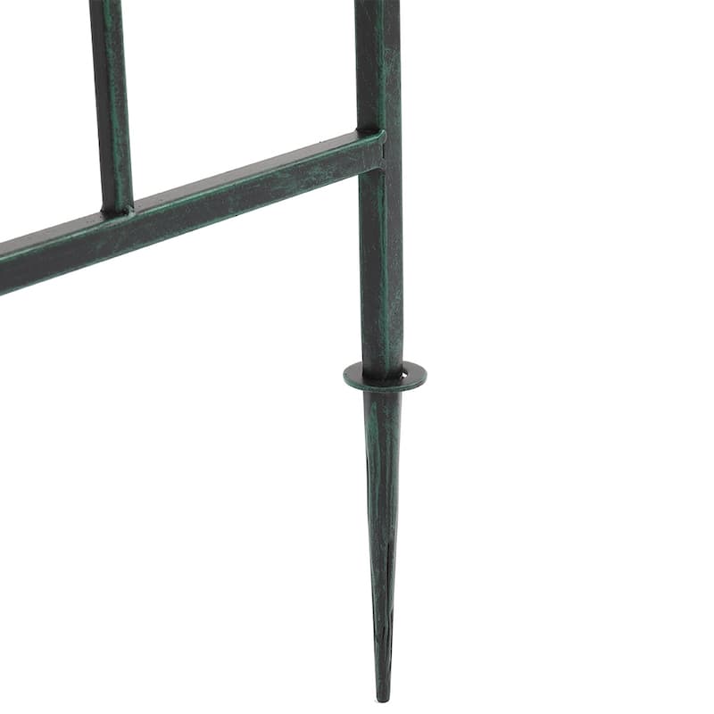 Dark Green Wrought Iron Garden Arch for Climbing Plants Vines or Roses - 46.65” x 22.05” x 87.2" (L x W x H)