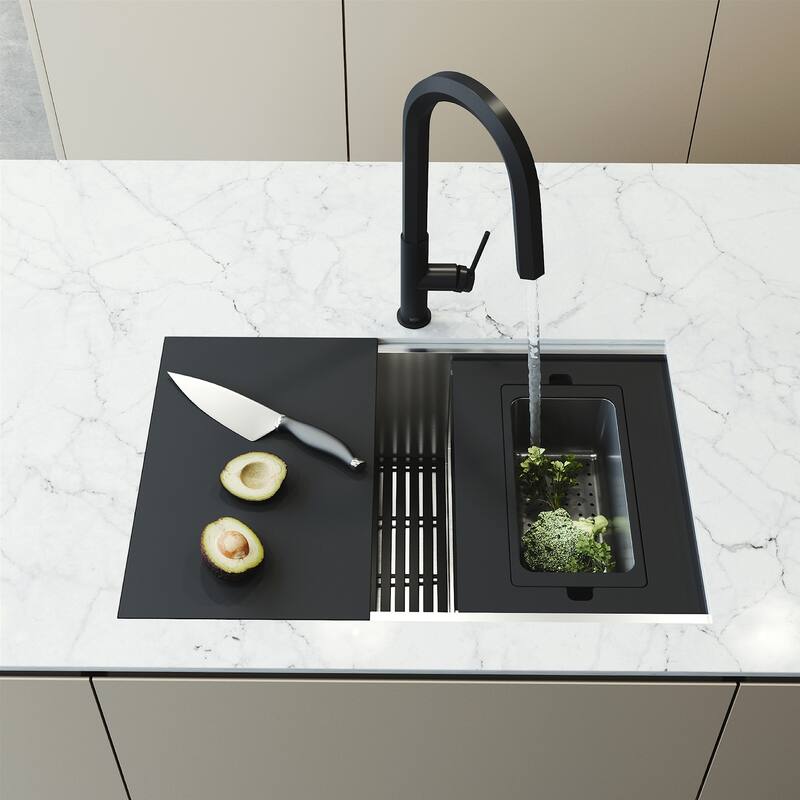 VIGO Hampton Stainless Steel Undermount Workstation Kitchen Sink