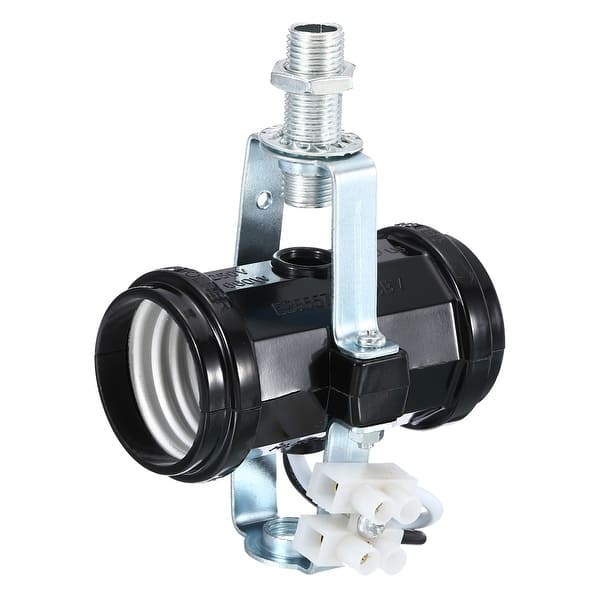 E27 Double Base Bulb Socket Adapter M10 Thread Lamp Holder 2 Light Socket Black Bed Bath